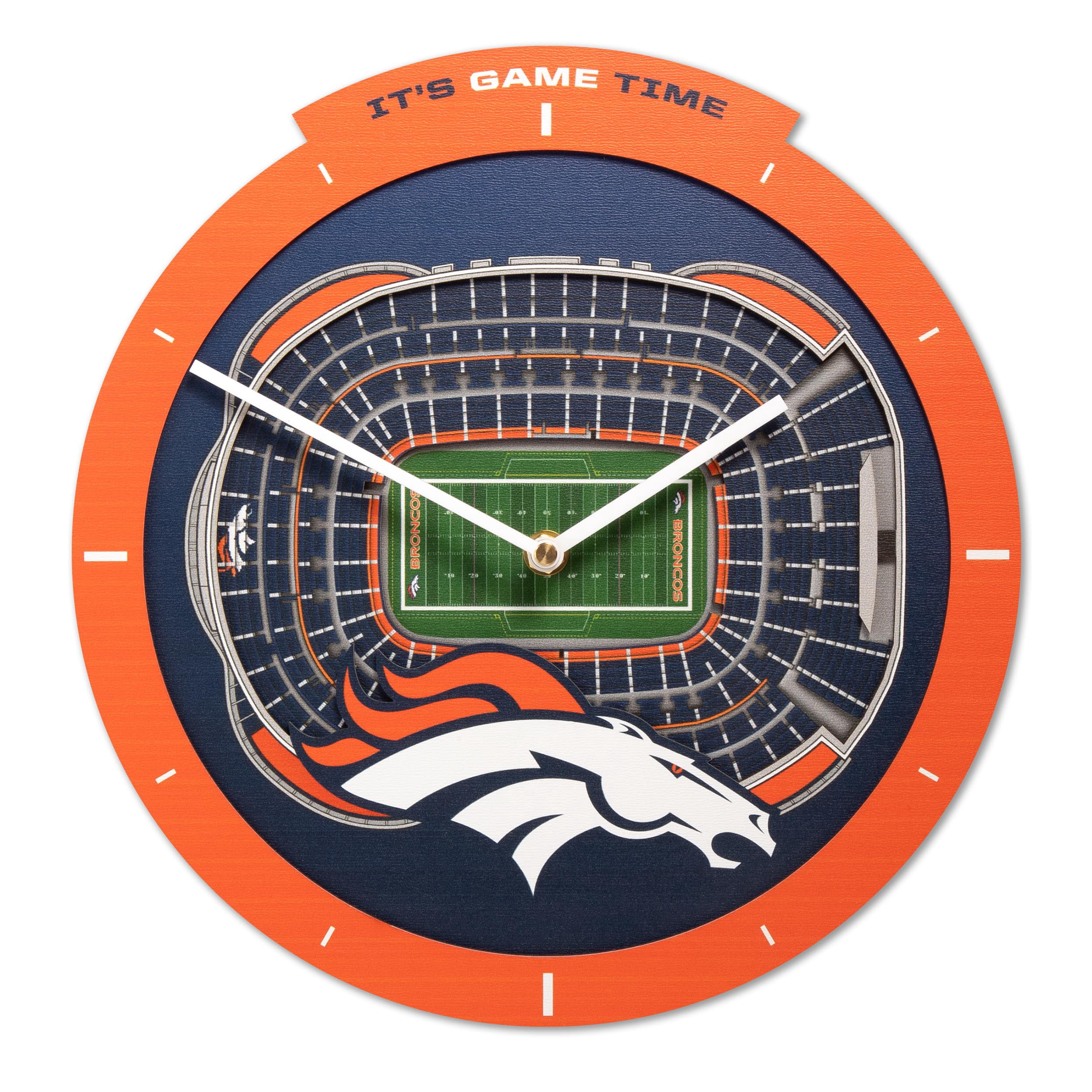 YouTheFan NFL Denver Broncos Stadiumview 3D Wall Clock