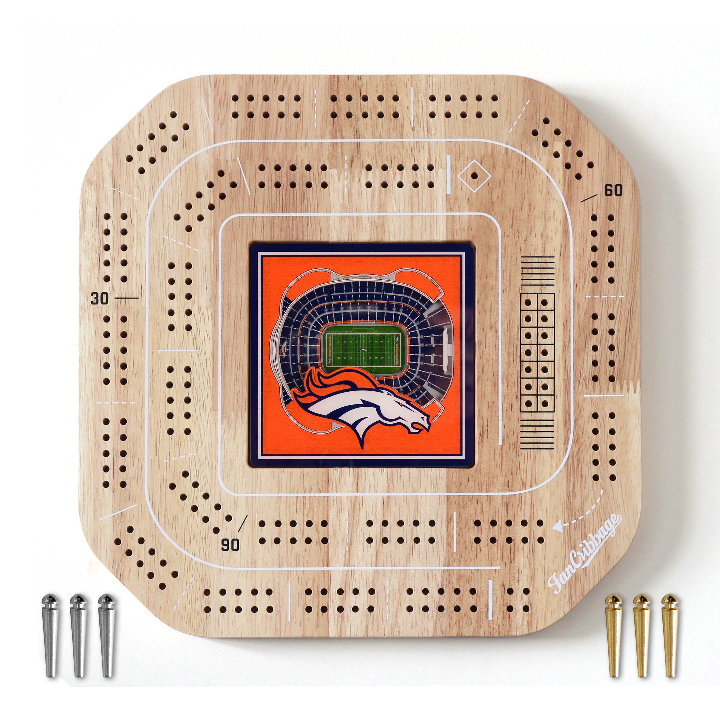 YouTheFan NFL Denver Broncos Stadiumview Cribbage