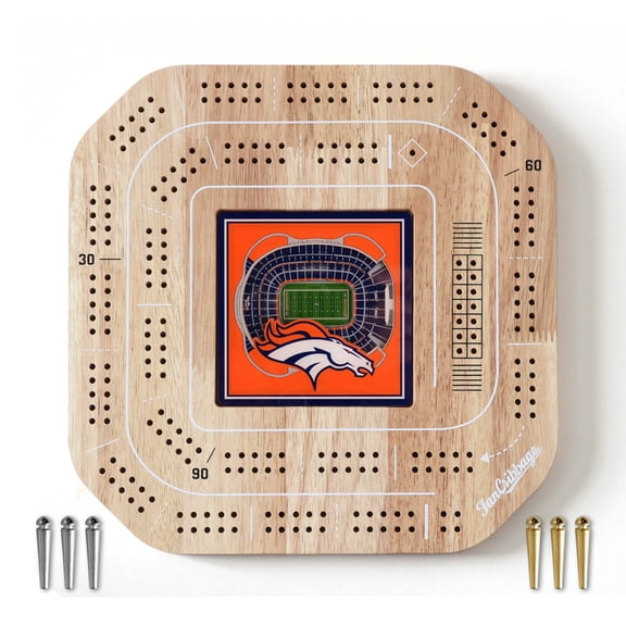 YouTheFan NFL Denver Broncos Stadiumview Cribbage