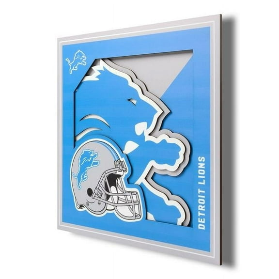 Detroit Lions 12'' x 12'' 3D Logo Wall Art