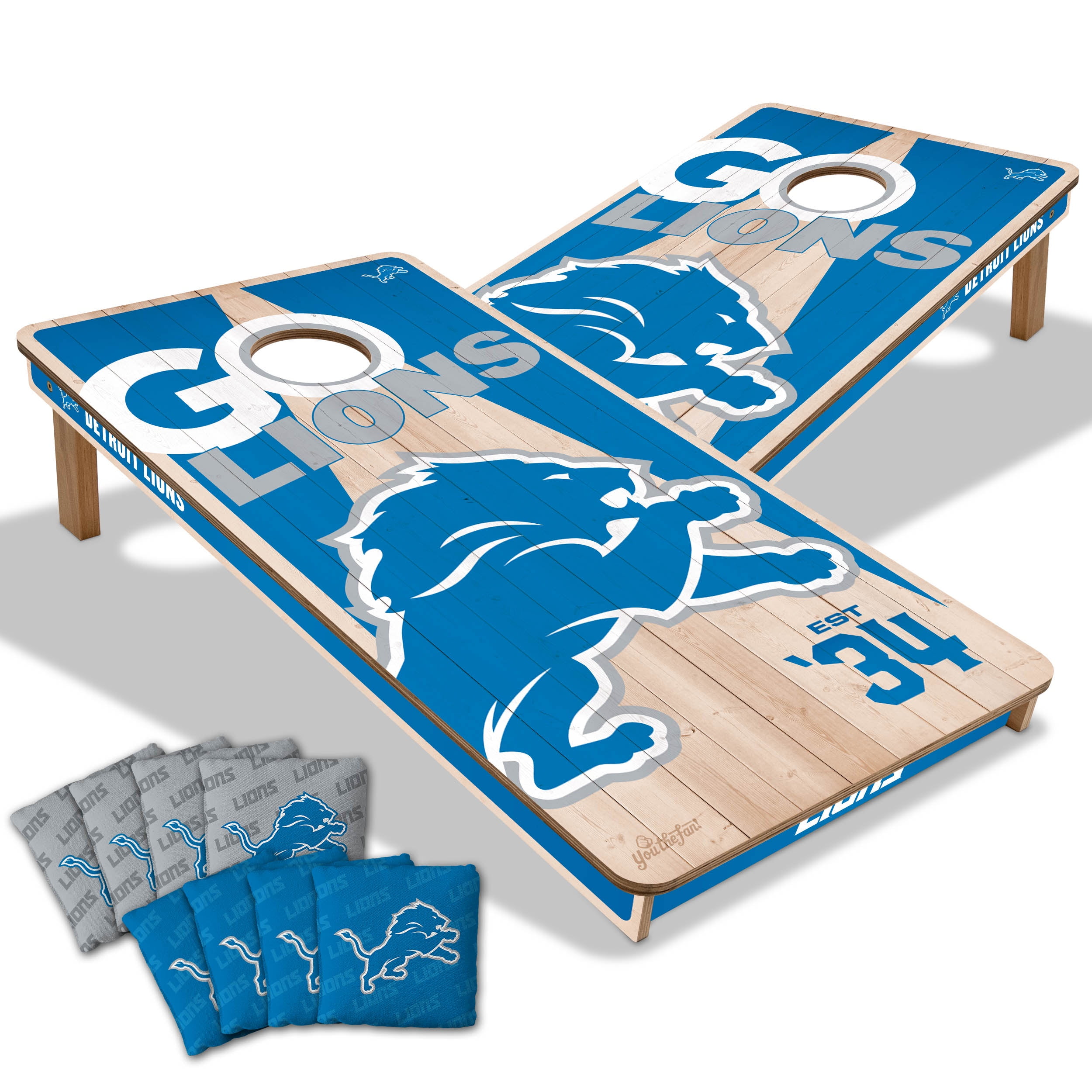 YouTheFan NFL Detroit Lions 2' x 4' Cornhole Game