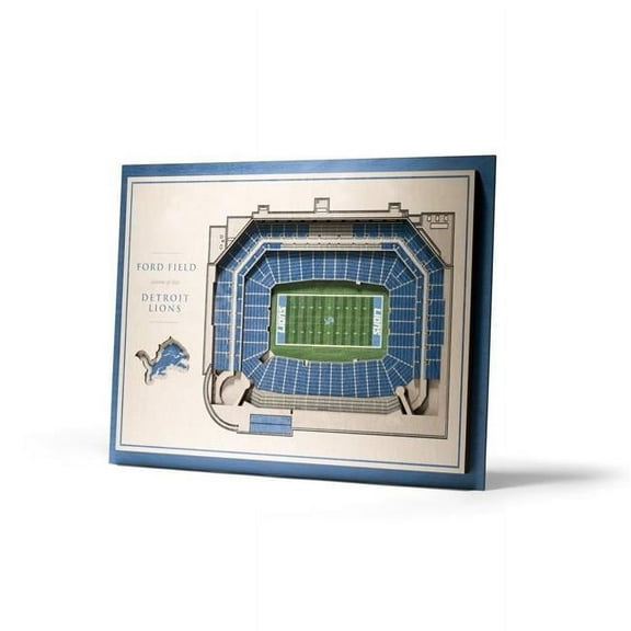 Detroit Lions 17'' x 13'' 5-Layer StadiumViews 3D Wall Art