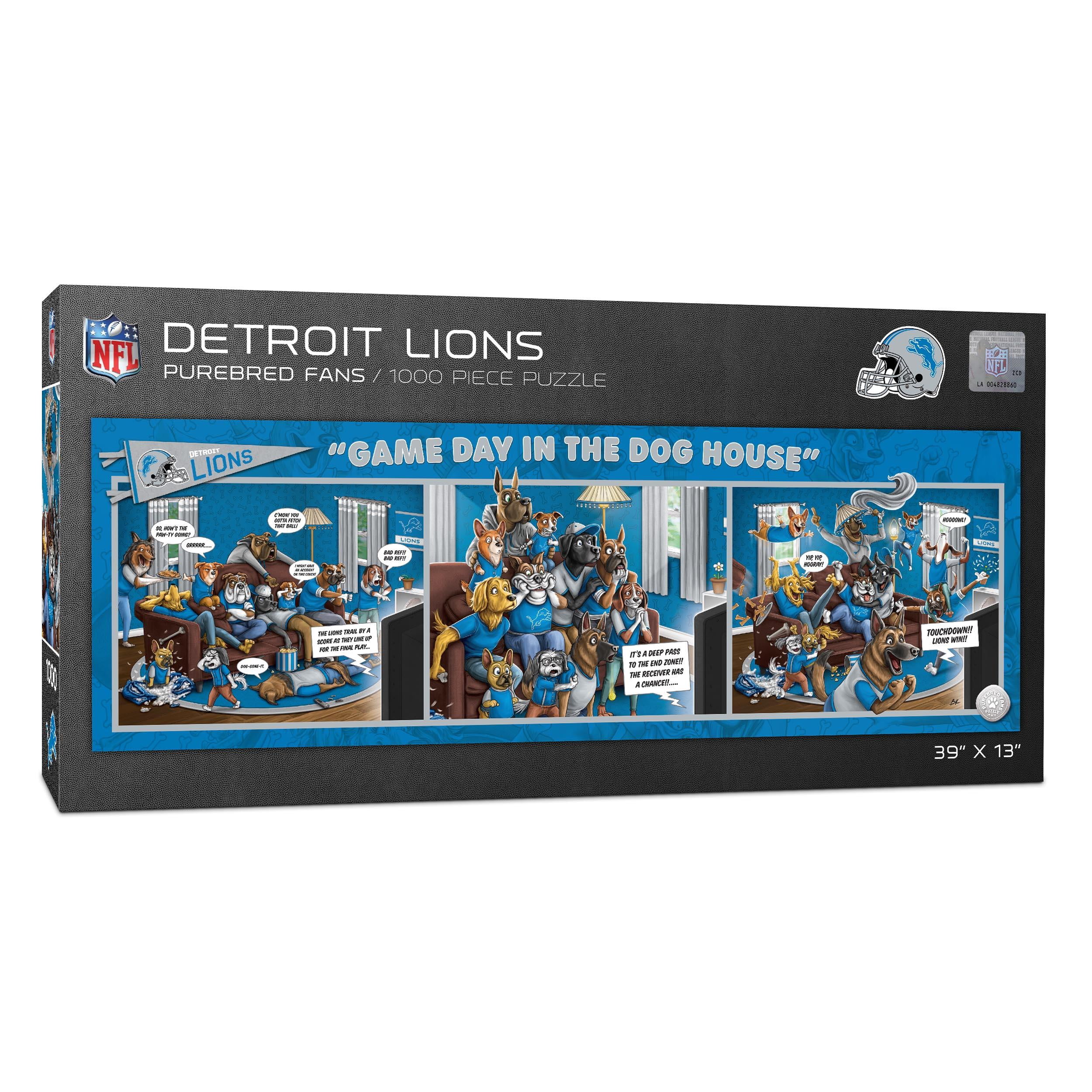 YouTheFan NFL Detroit Lions Purebred Fans Gameday in the Dog House 1000PC Puzzle