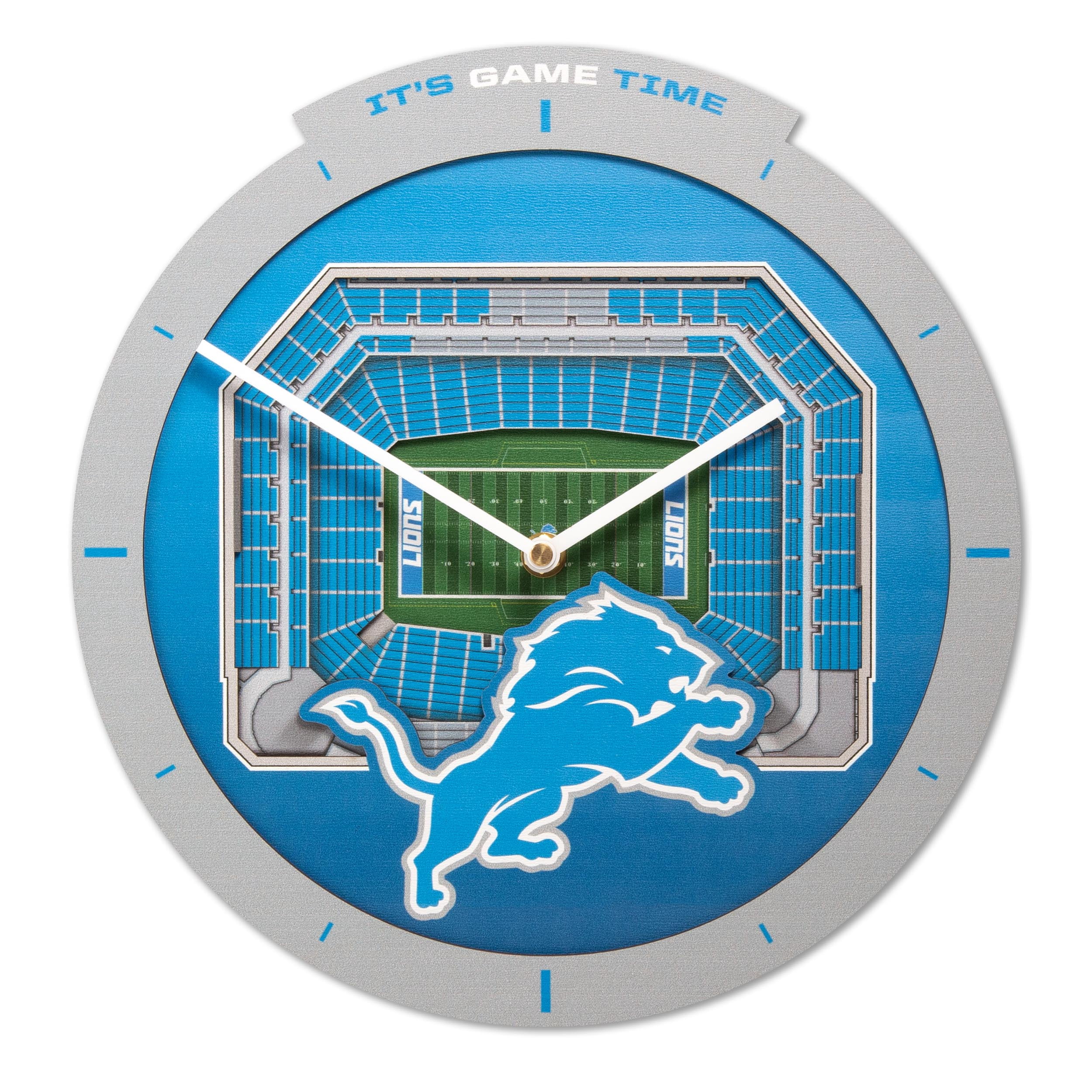 YouTheFan NFL Detroit Lions Stadiumview 3D Wall Clock