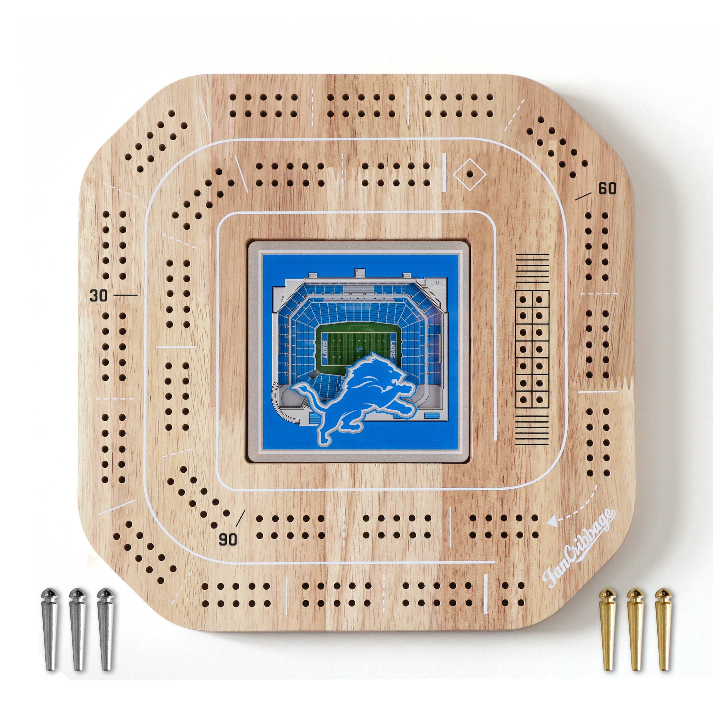 YouTheFan NFL Detroit Lions Stadiumview Cribbage