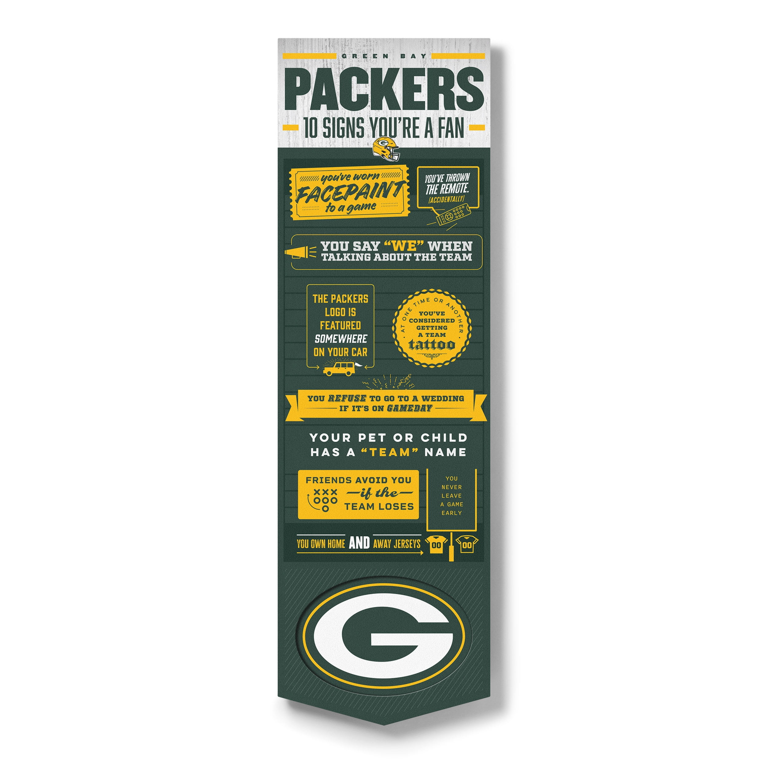 YouTheFan NFL Green Bay Packers 3D Top 10 Wall Art