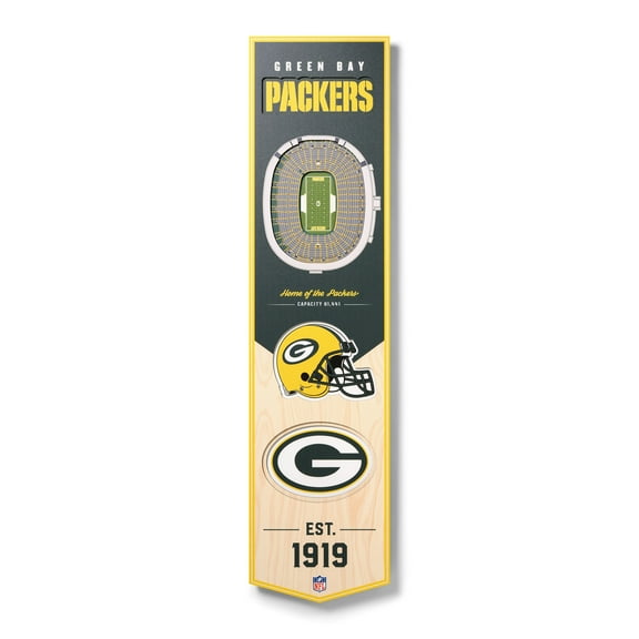 YouTheFan NFL Green Bay Packers 8x32 Stadium View Banner