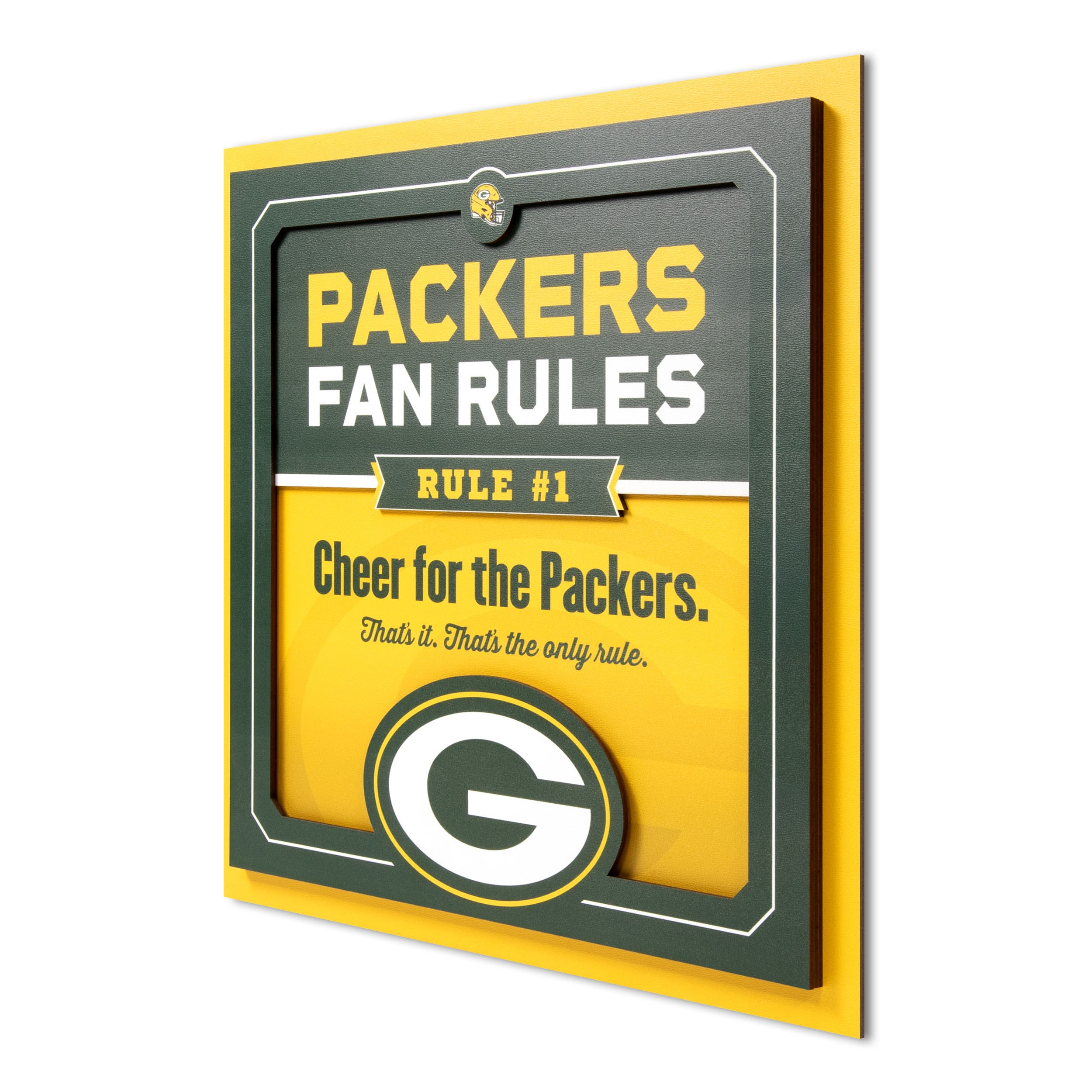 YouTheFan NFL Green Bay Packers Fan Rules 3D Wall Art