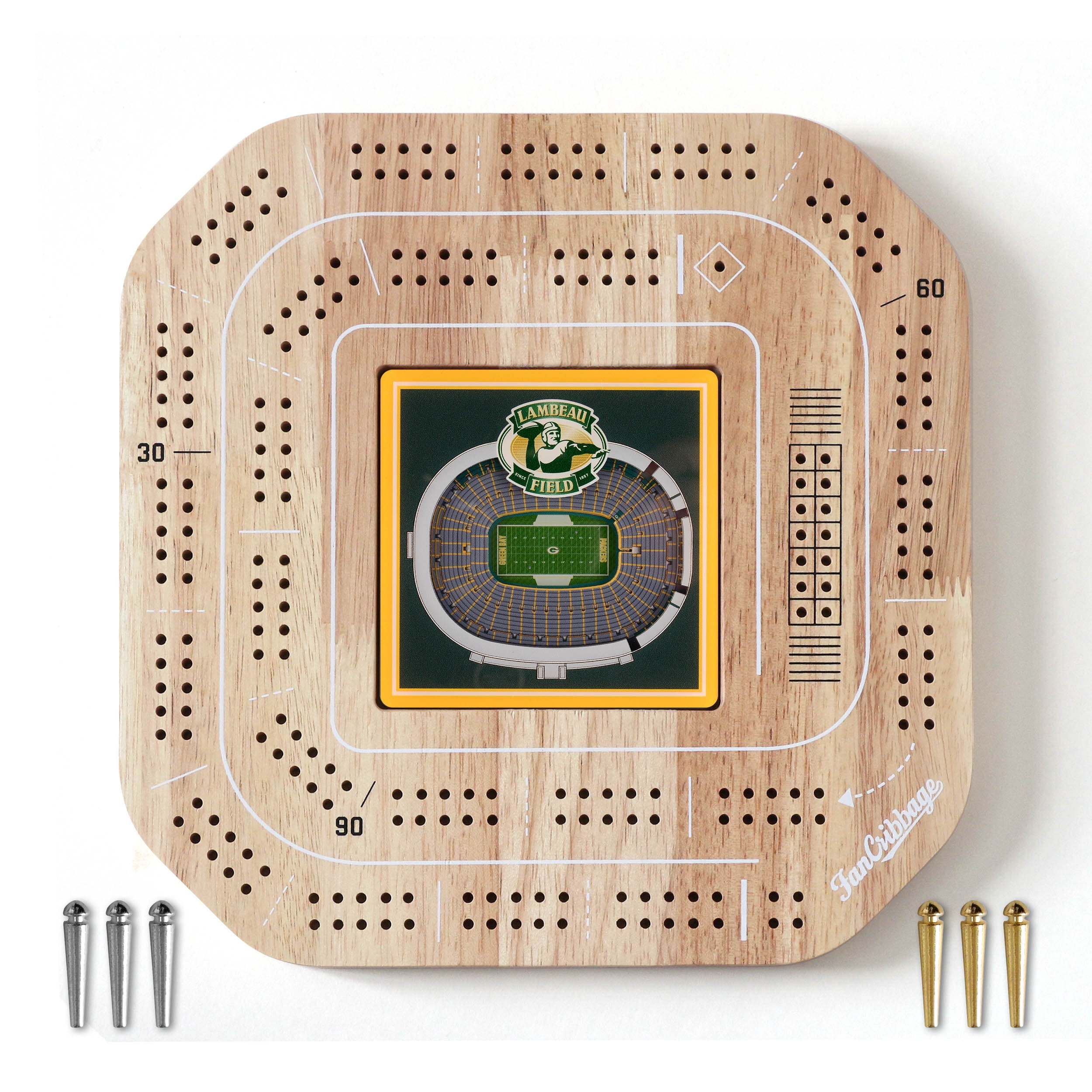 YouTheFan NFL Green Bay Packers Stadiumview Cribbage