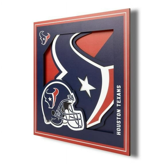 Houston Texans 12'' x 12'' 3D Logo Wall Art