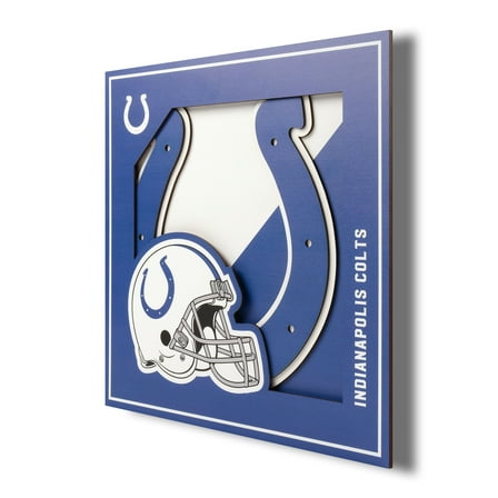 Indianapolis Colts 12'' x 12'' 3D Logo Wall Art