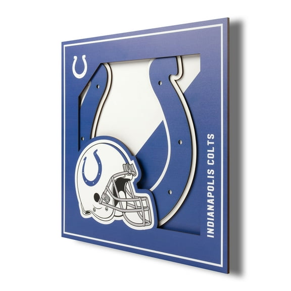 Indianapolis Colts 12'' x 12'' 3D Logo Wall Art