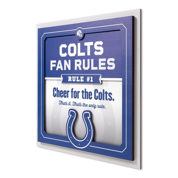 YouTheFan NFL Indianapolis Colts Fan Rules 3D Wall Art