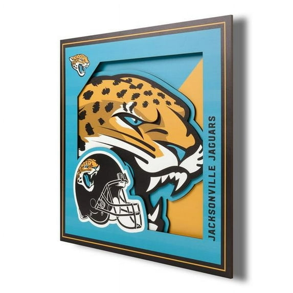 Jacksonville Jaguars 12'' x 12'' 3D Logo Wall Art
