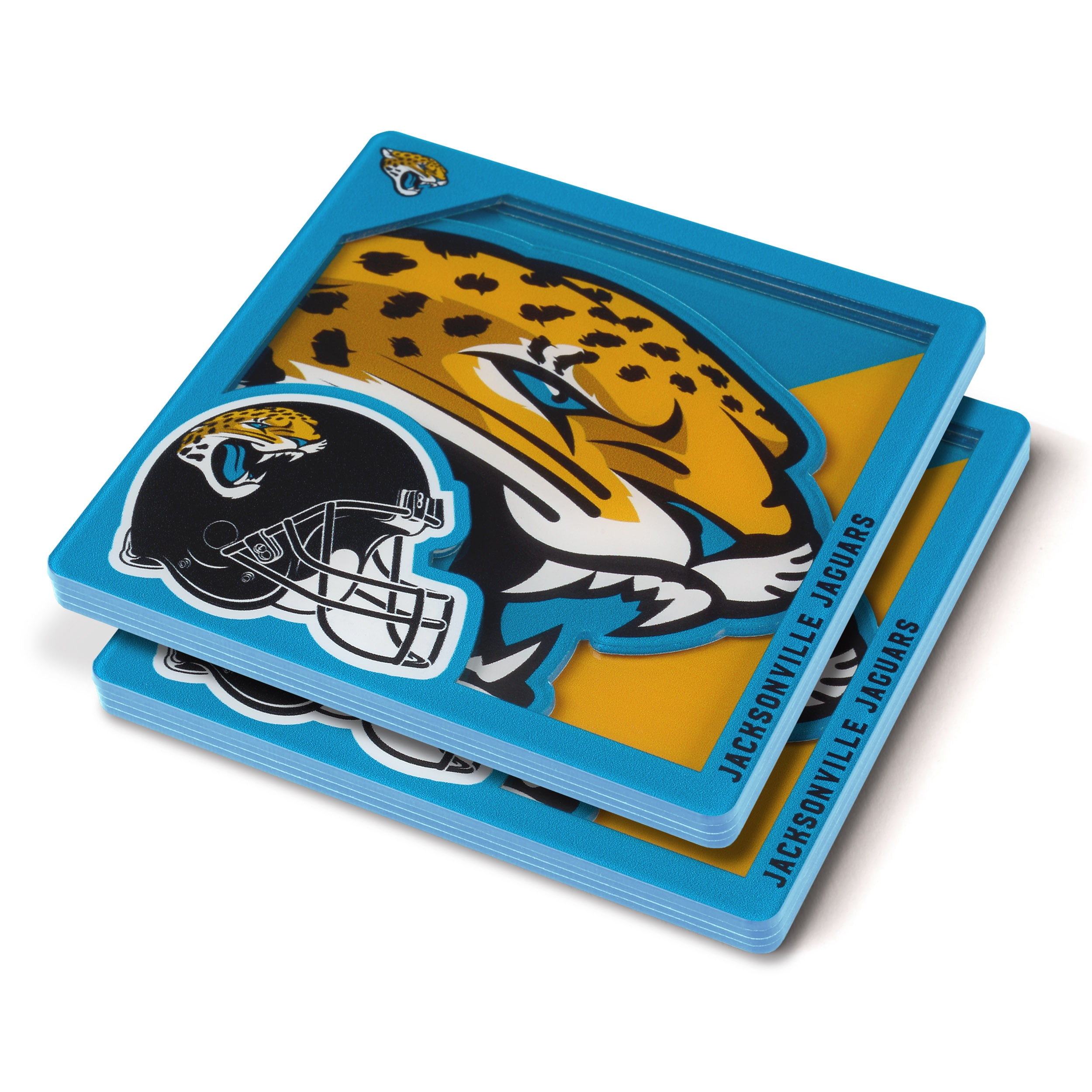 YouTheFan NFL Jacksonville Jaguars 3D-LSC 3D Logo Series Coasters - Pack of 2