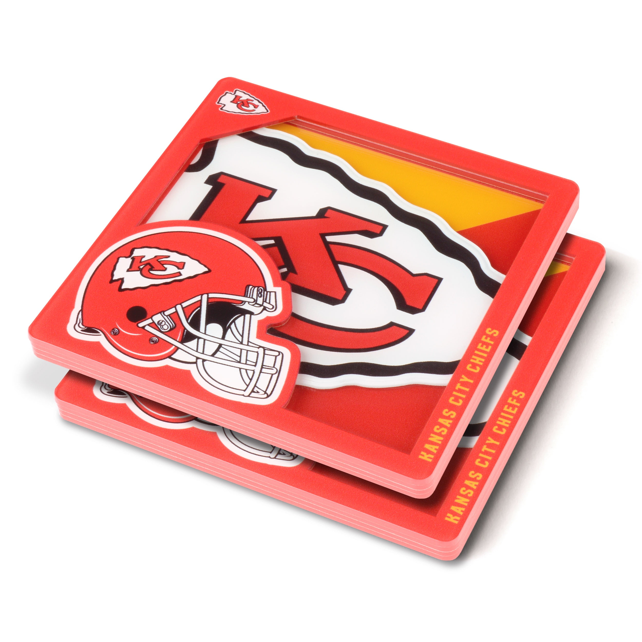 YouTheFan NFL Kansas City Chiefs 3D-LSC 3D Logo Series Coasters - Pack of 2