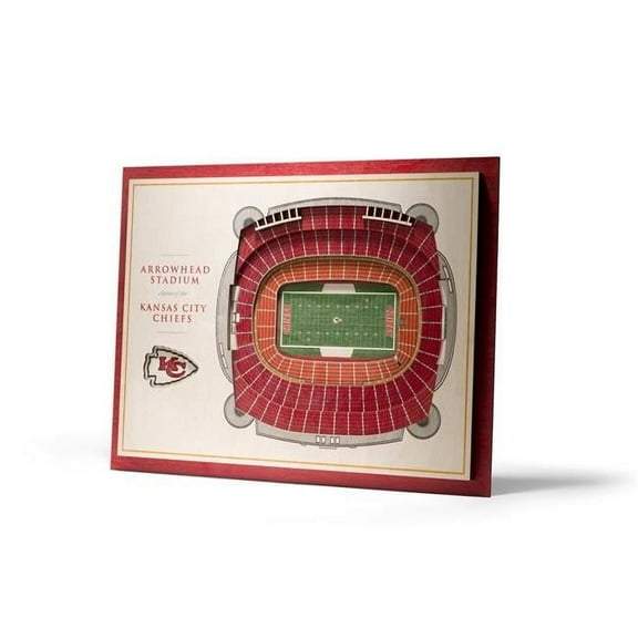 Kansas City Chiefs 17'' x 13'' 5-Layer StadiumViews 3D Wall Art