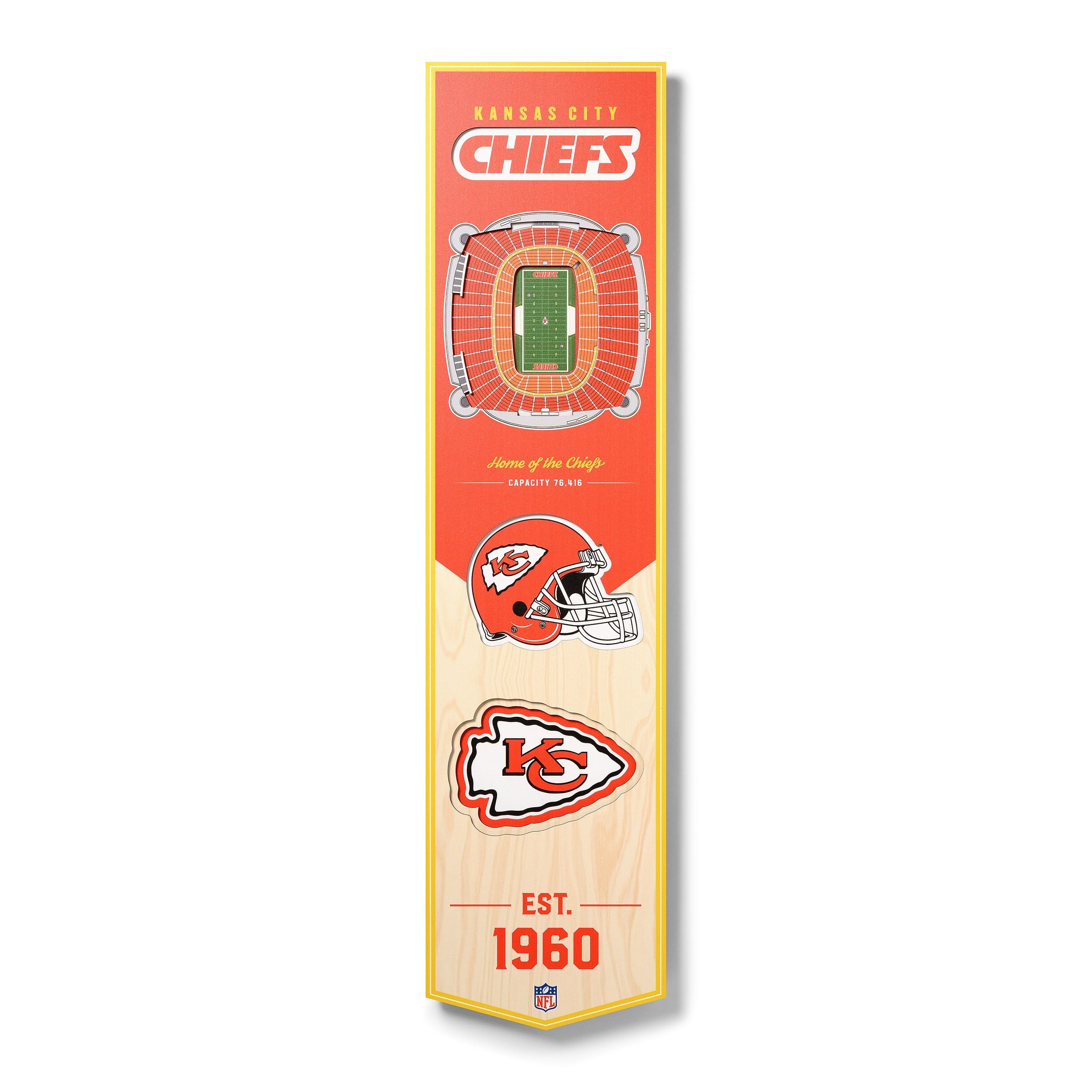 Kansas City Chiefs 8'' x 32'' 3D StadiumView Banner