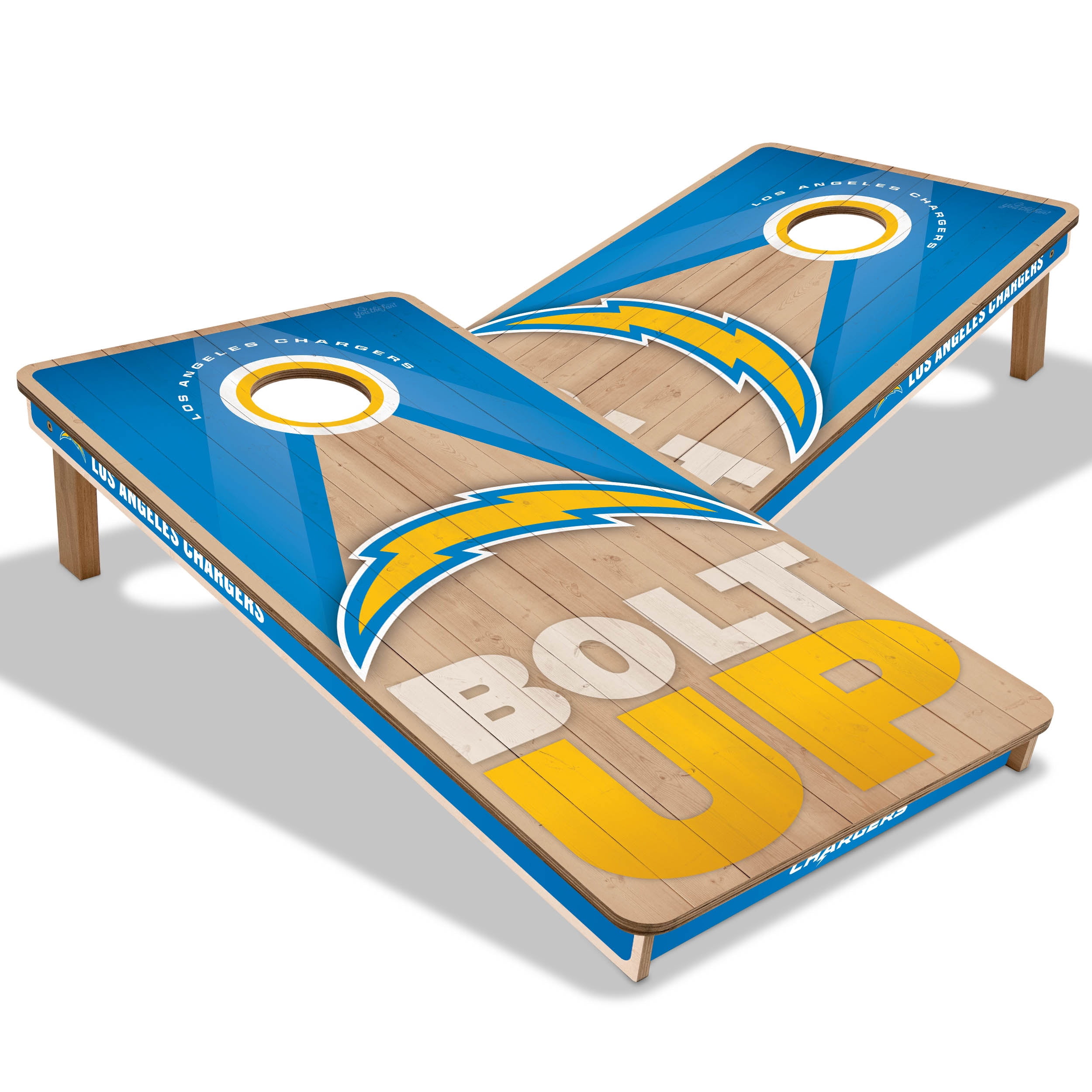 YouTheFan NFL LA Chargers 2X4 Slogan Series Cornhole NO BAGS