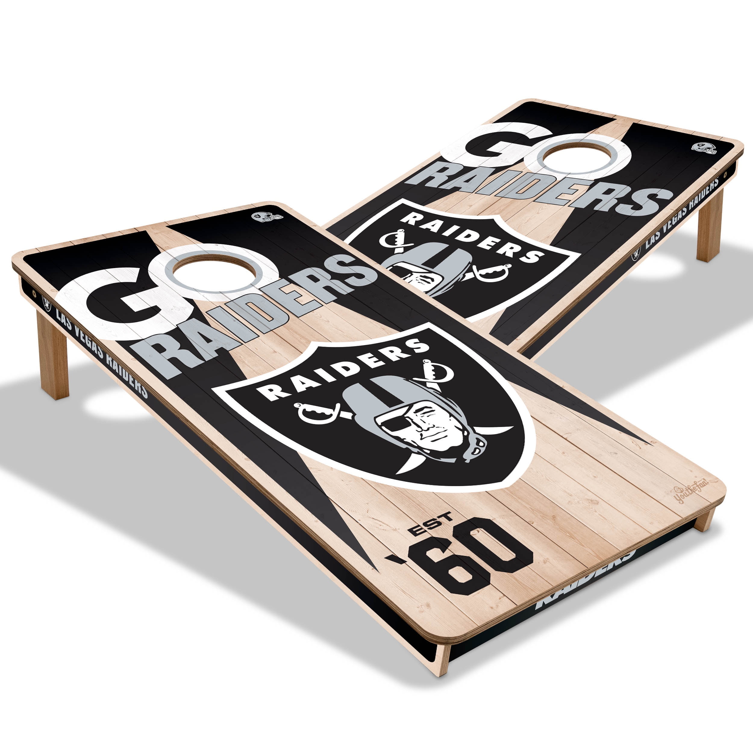 YouTheFan NFL Las Vegas Raiders 2' x 4' Cornhole Game No Bags