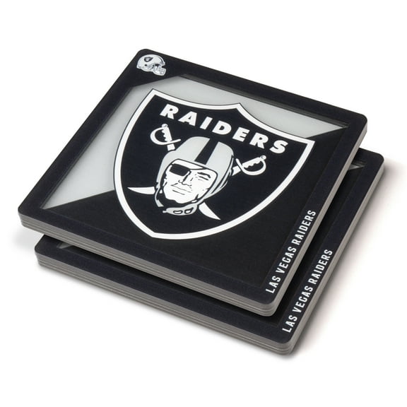 YouTheFan NFL Las Vegas Raiders 3D-LSC 3D Logo Series Coasters - Pack of 2