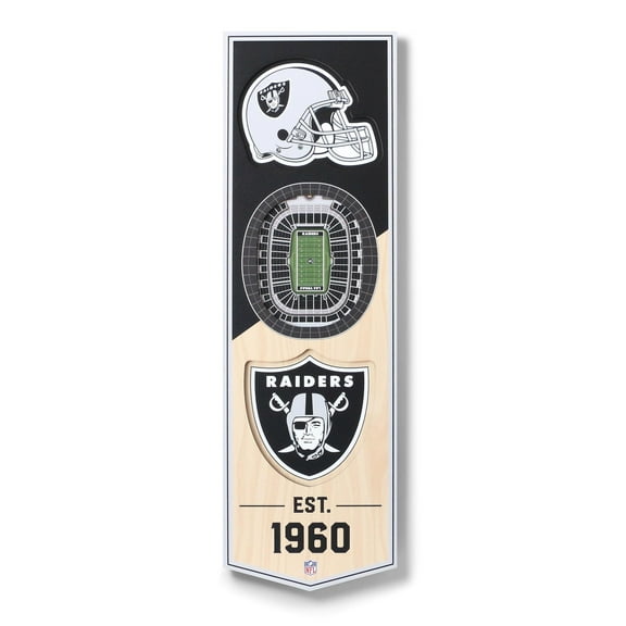 YouTheFan NFL Las Vegas Raiders 3D Stadium Banner 6x19
