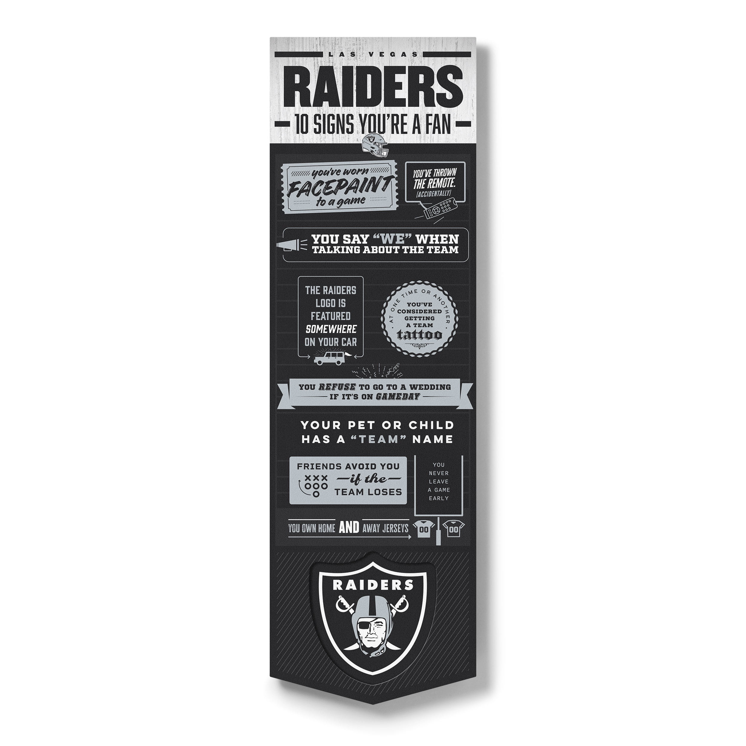 YouTheFan NFL Las Vegas Raiders 3D Top 10 Wall Art