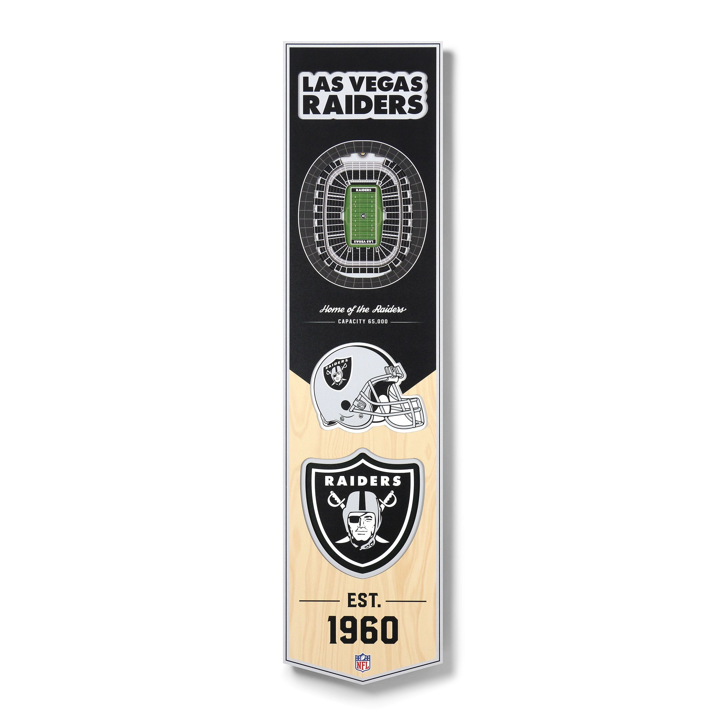 YouTheFan NFL Las Vegas Raiders 8x32 Stadium View Banner