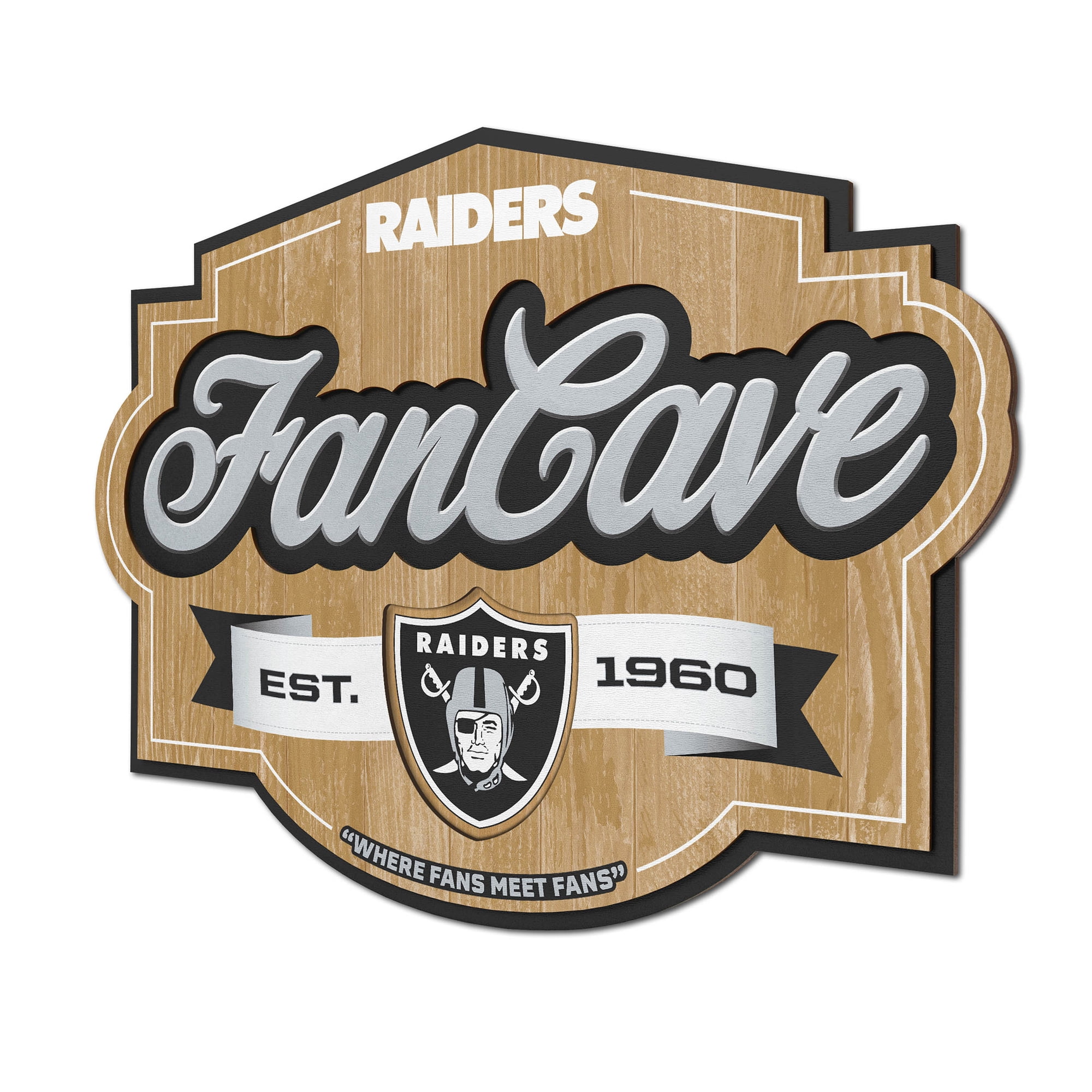 IDNA Las Vegas Raiders 12.5" x 17" Fan Cave Sign