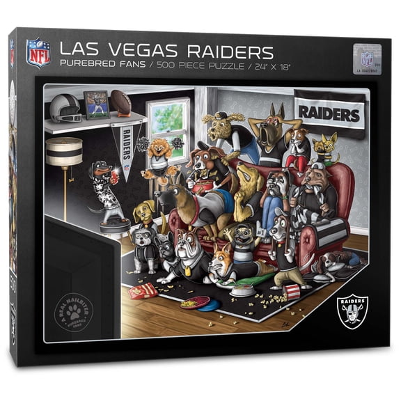 IDNA Las Vegas Raiders Purebred Fans 18'' x 24'' A Real Nailbiter 500-Piece Puzzle