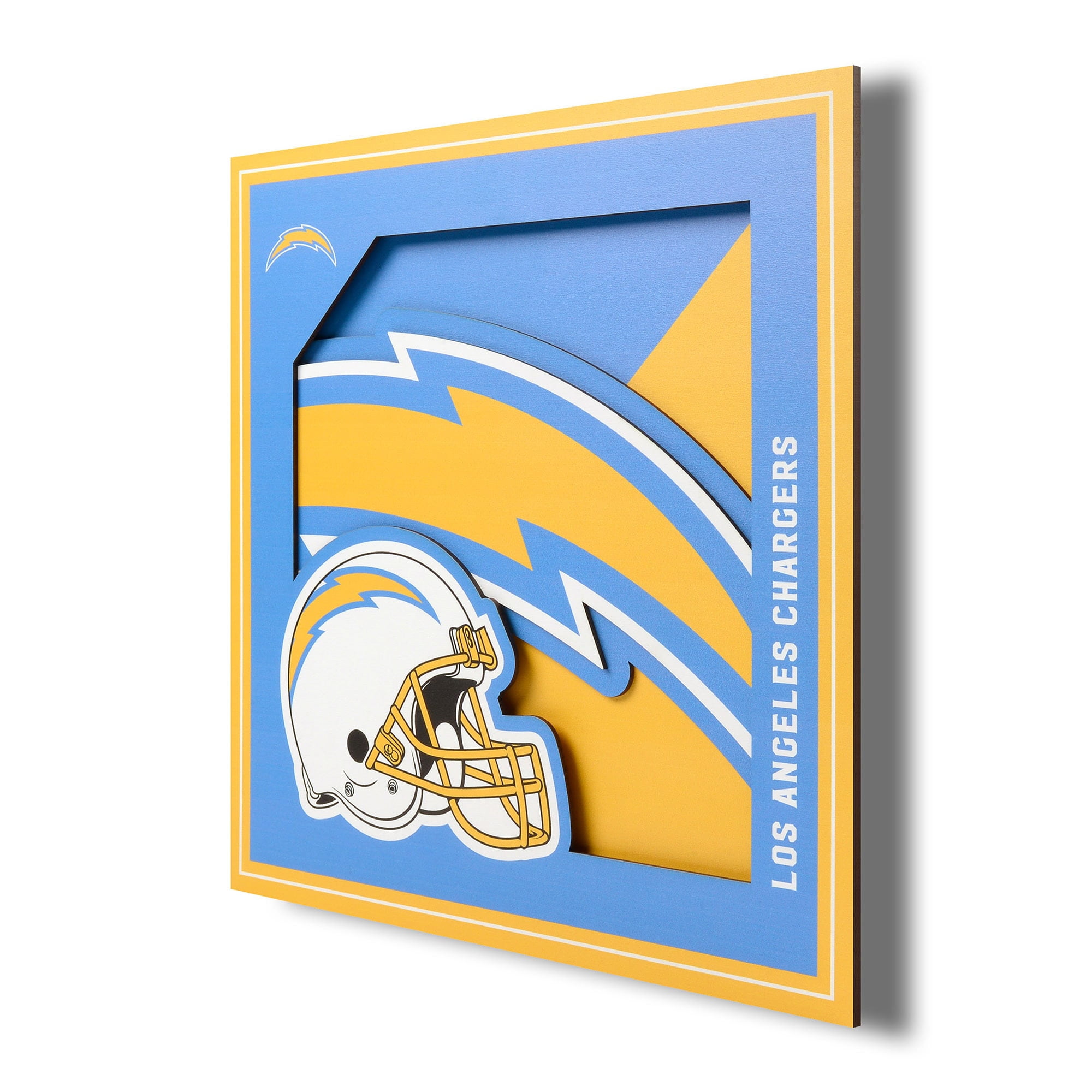 Los Angeles Chargers 12x12 Blue and Yellow 3D Wall Art