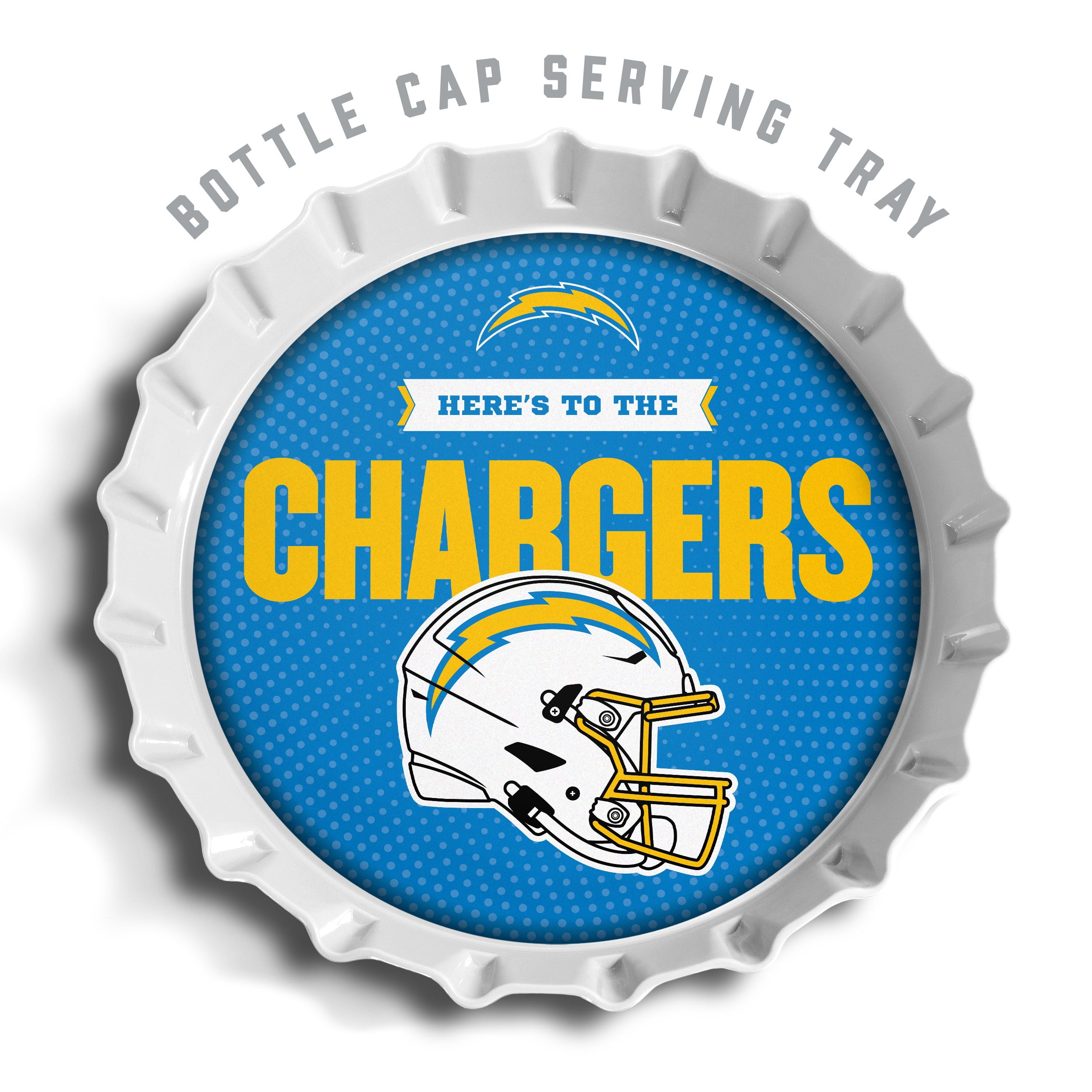 YouTheFan NFL Los Angeles Chargers Bottle Cap Serving Tray