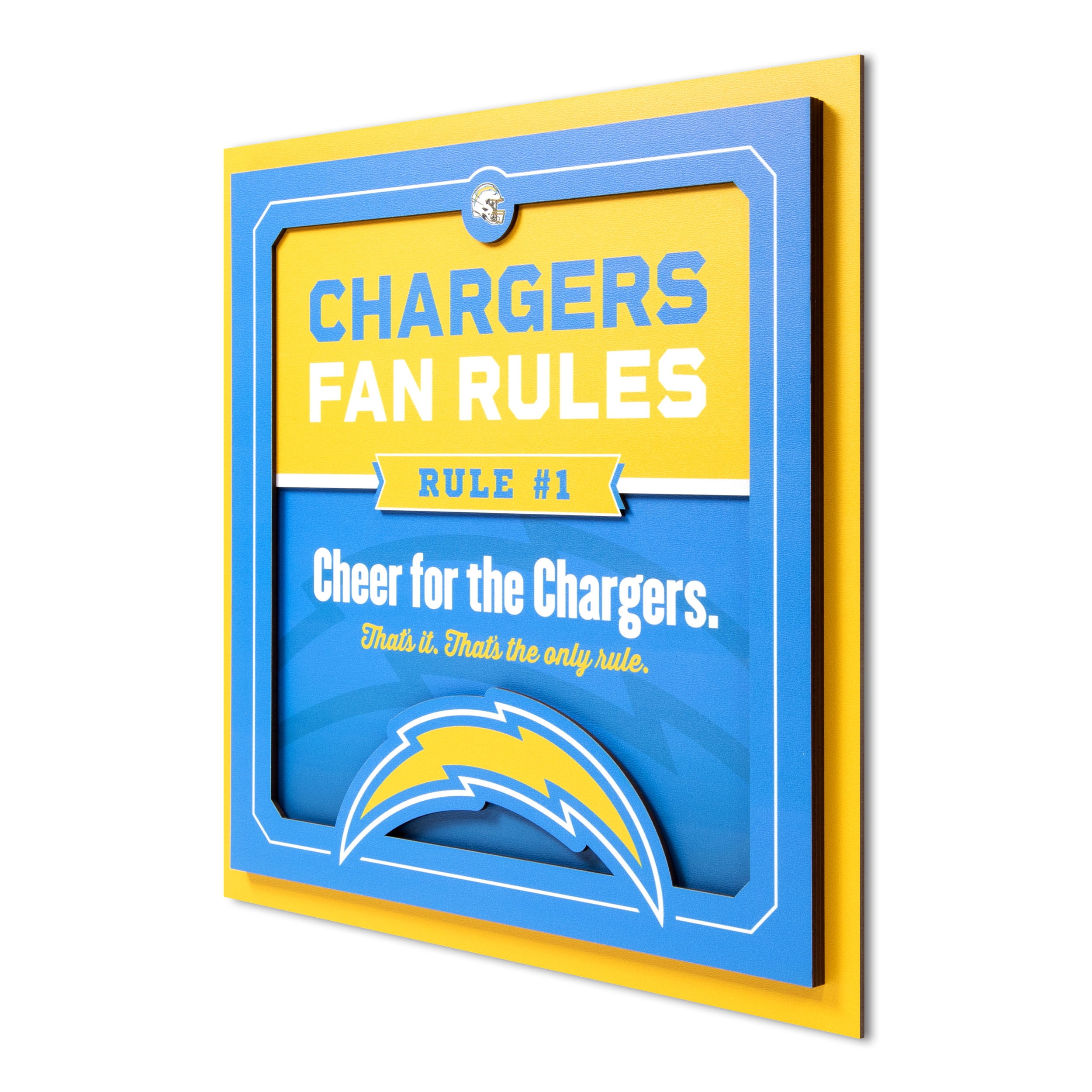 YouTheFan NFL Los Angeles Chargers Fan Rules 3D Wall Art