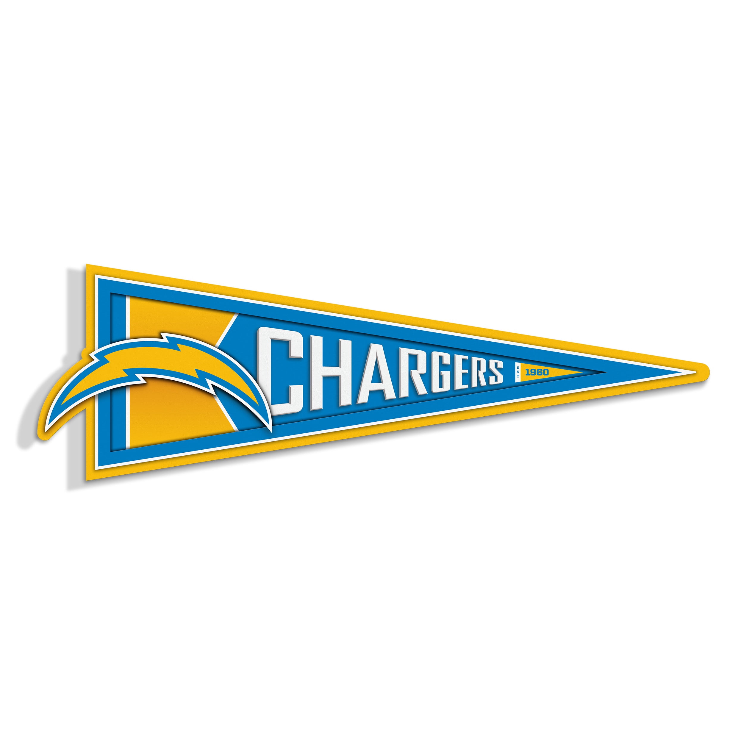 YouTheFan NFL Los Angeles Chargers Pennant Sign