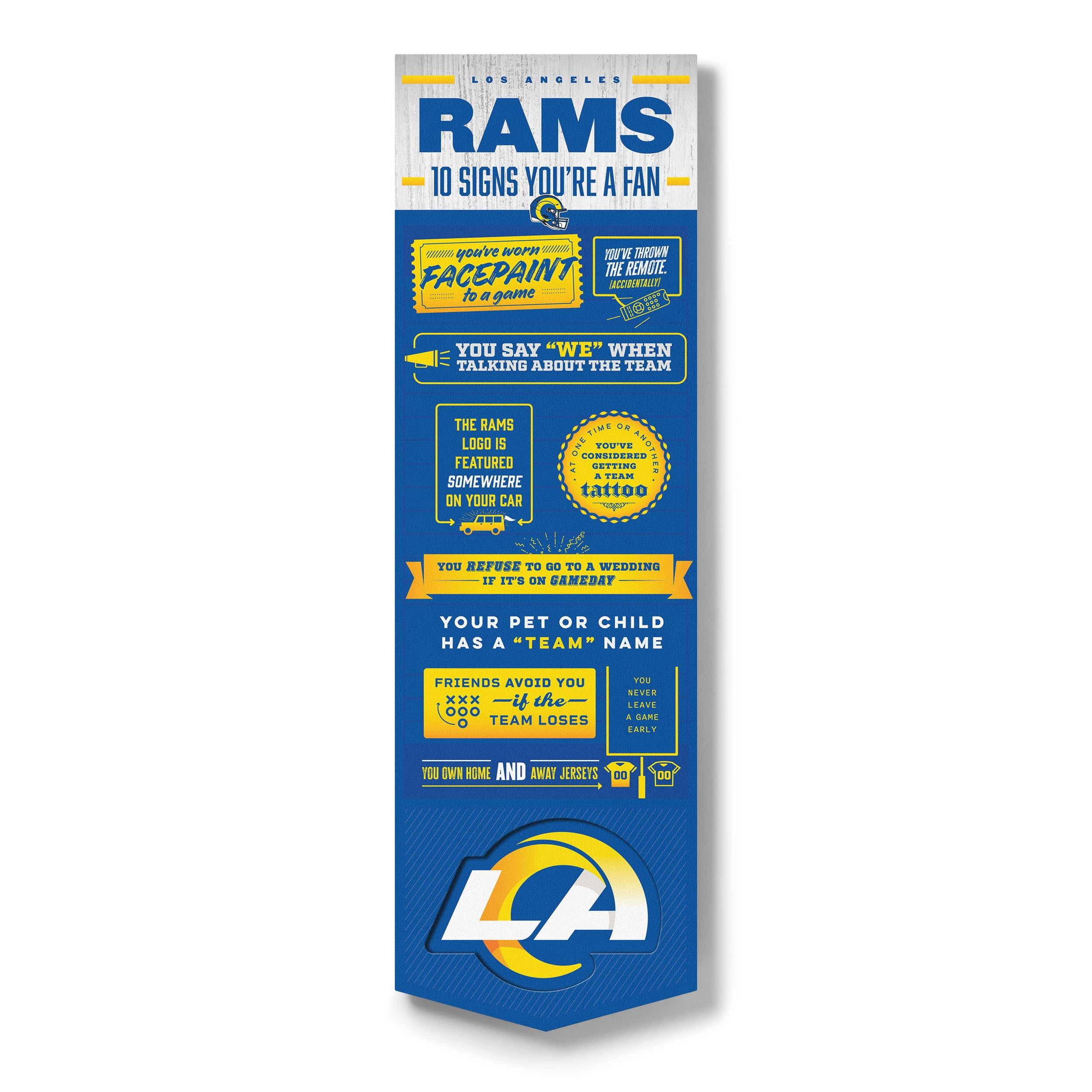 YouTheFan NFL Los Angeles Rams 3D Top 10 Wall Art