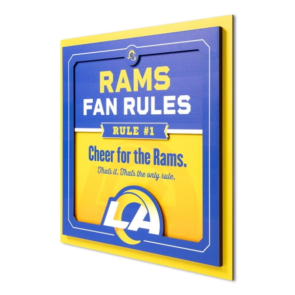 YouTheFan NFL Los Angeles Rams Fan Rules 3D Wall Art