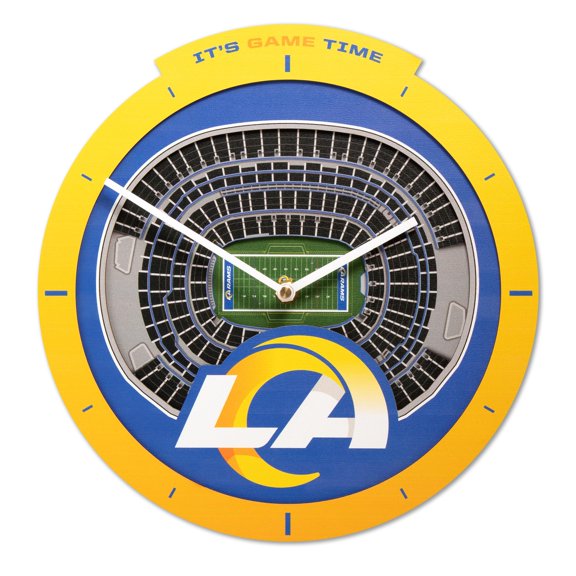 YouTheFan NFL Los Angeles Rams Stadiumview 3D Wall Clock