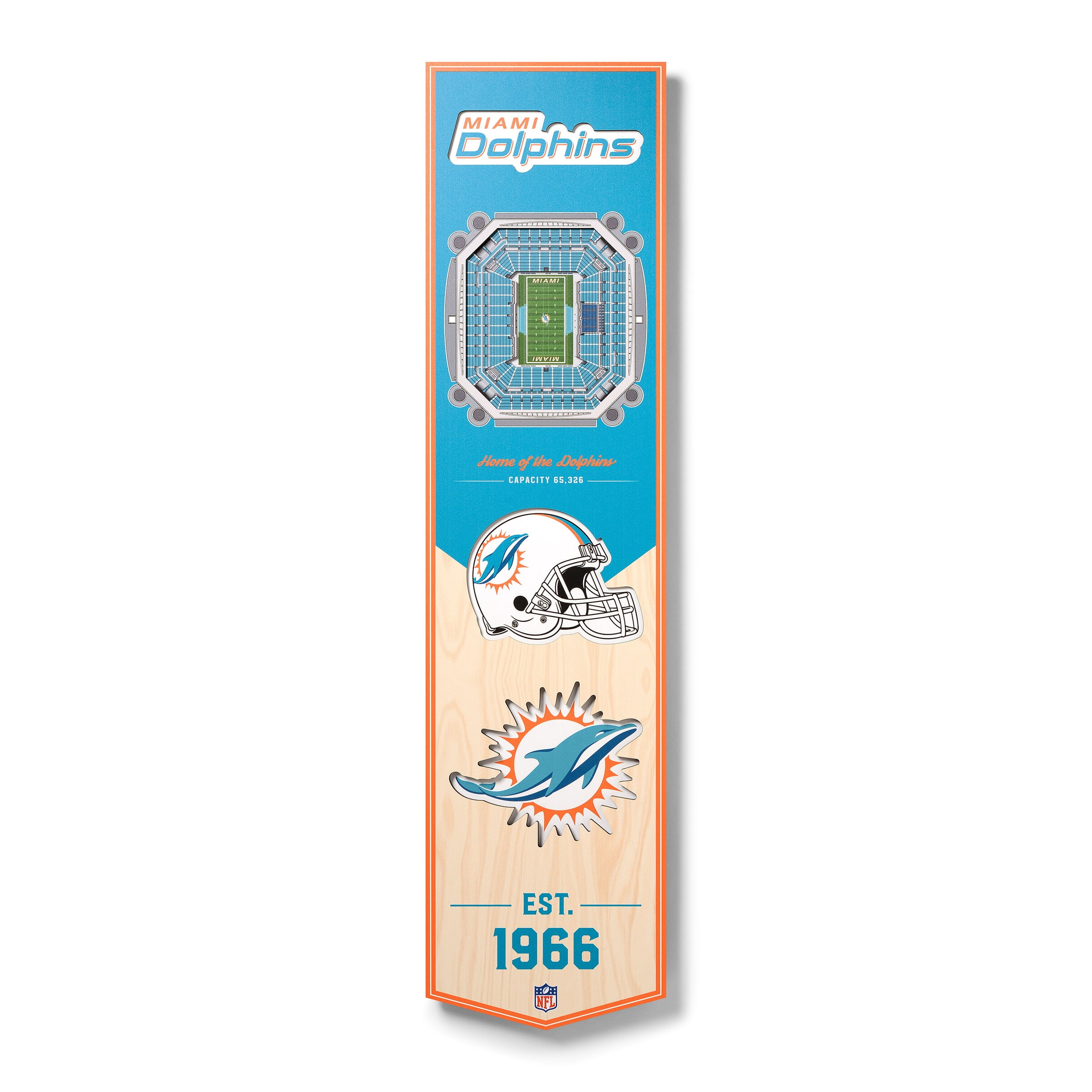 YouTheFan NFL Miami Dolphins 8x32 Stadium View Banner