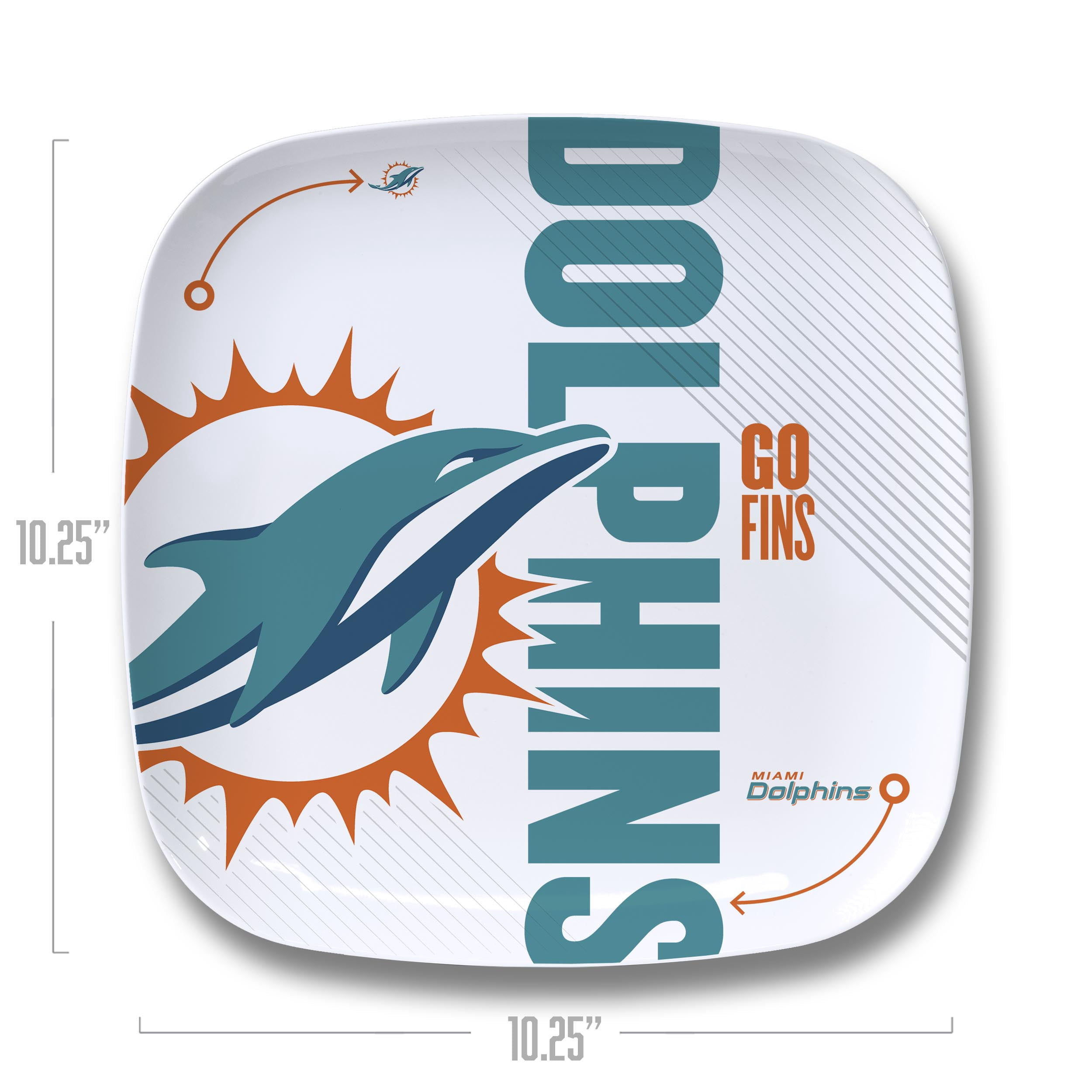 YouTheFan NFL Miami Dolphins Large Party Plate