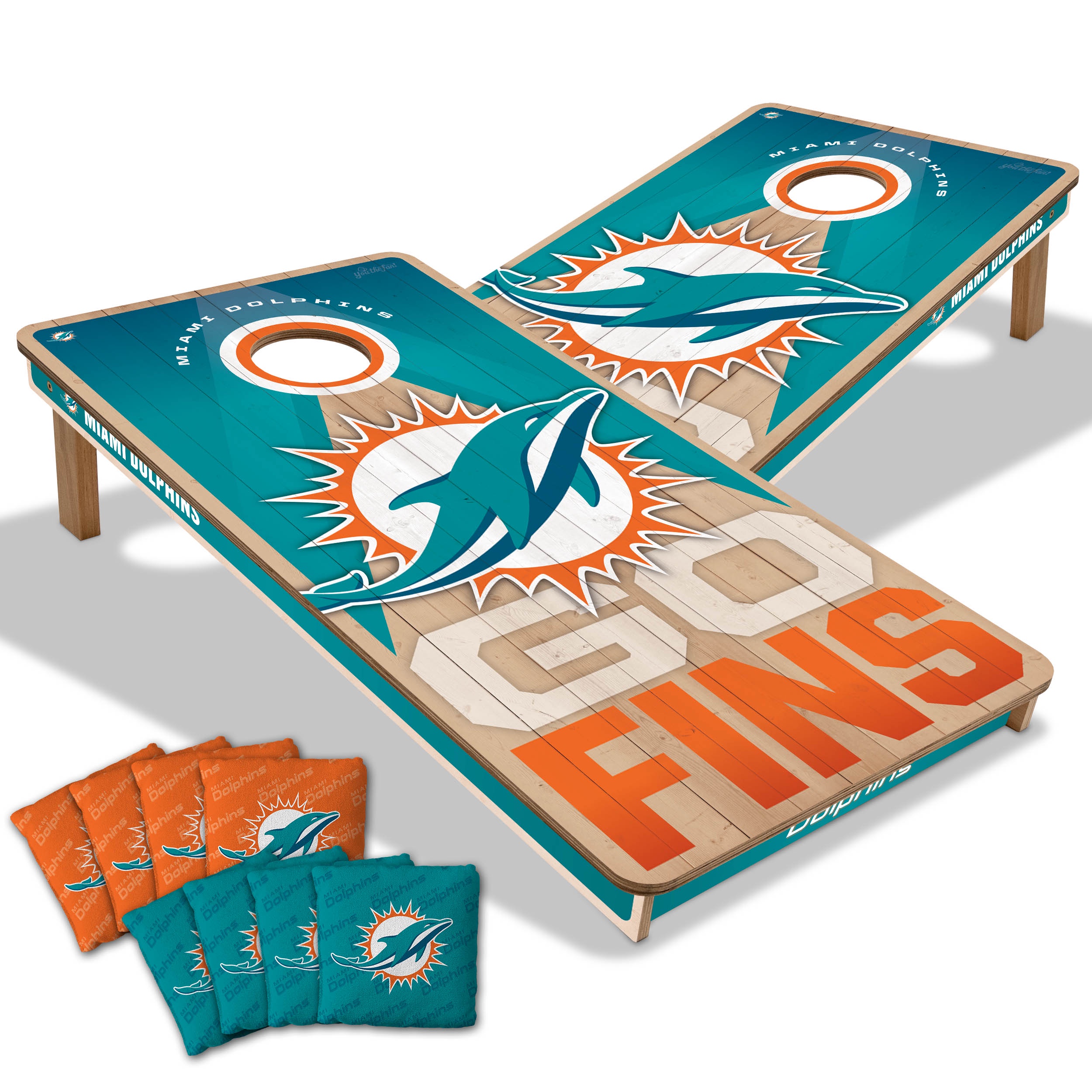 YouTheFan NFL Miami Dolphins 2x4 Slogan Series Cornhole