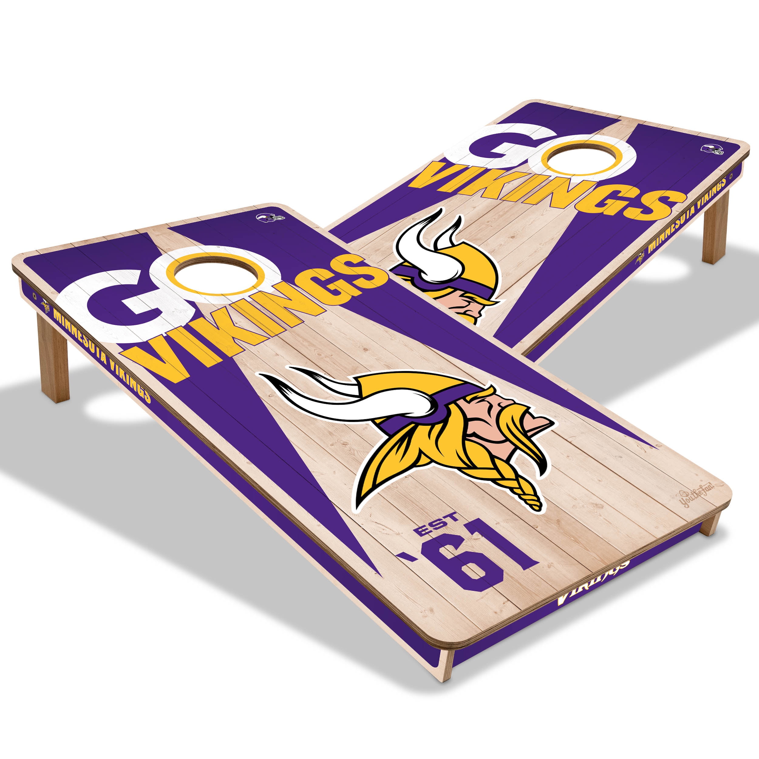 YouTheFan NFL Minnesota Vikings 2' x 4' Cornhole Game No Bags