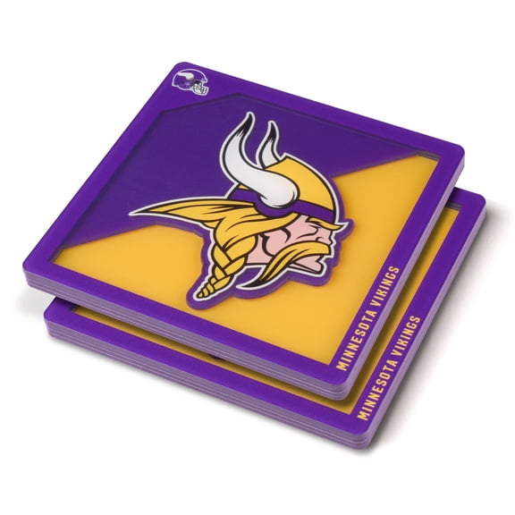 YouTheFan NFL Minnesota Vikings 3D-LSC 3D Logo Series Coasters - Pack of 2