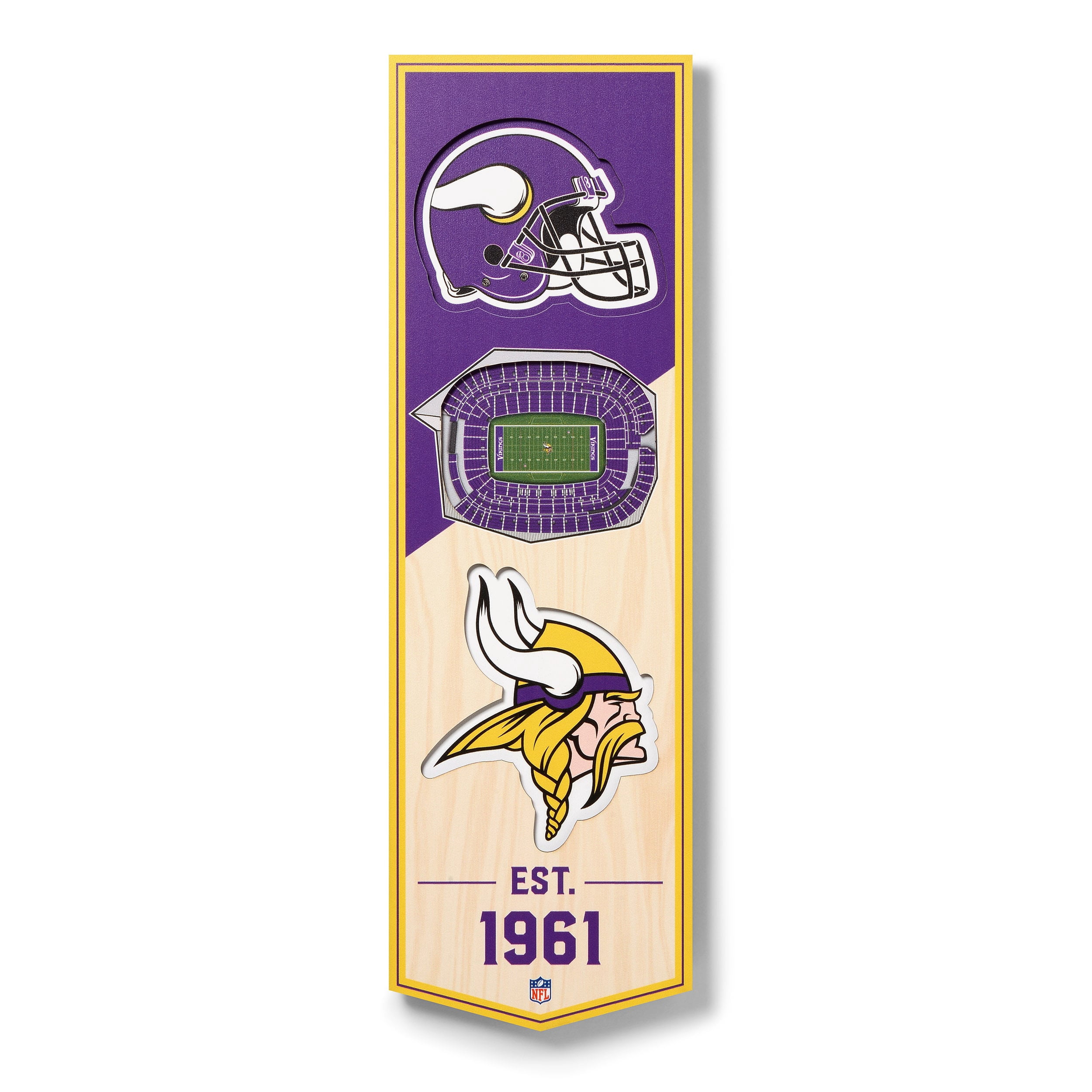 Minnesota Vikings 6'' x 19'' 3D StadiumView Banner
