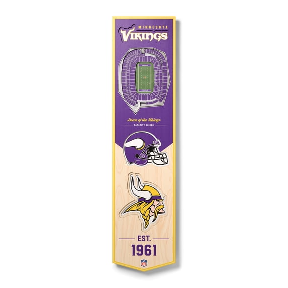Minnesota Vikings 8'' x 32'' 3D StadiumView Banner