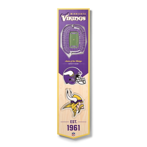 Minnesota Vikings 8'' x 32'' 3D StadiumView Banner