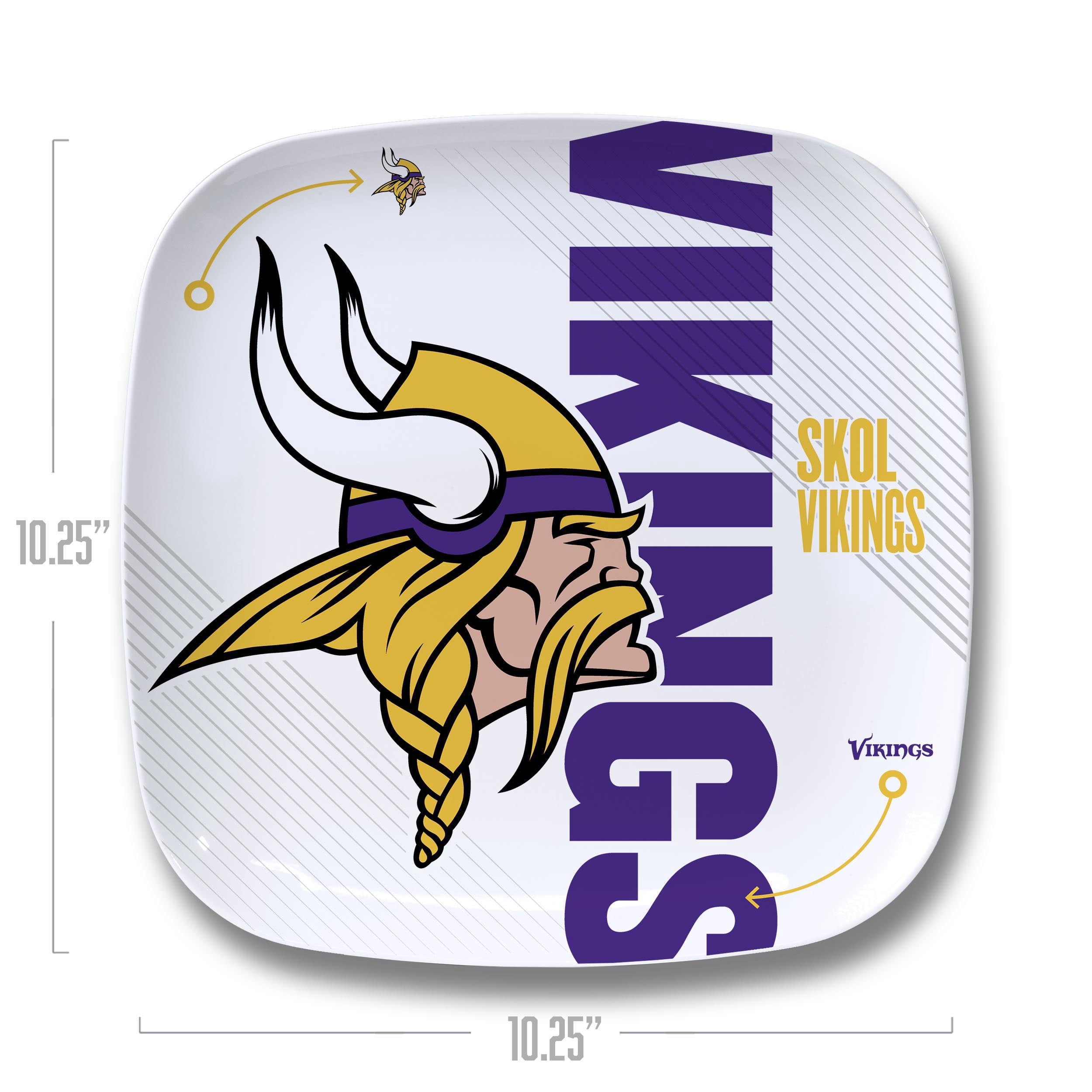 YouTheFan NFL Minnesota Vikings Large Party Plate