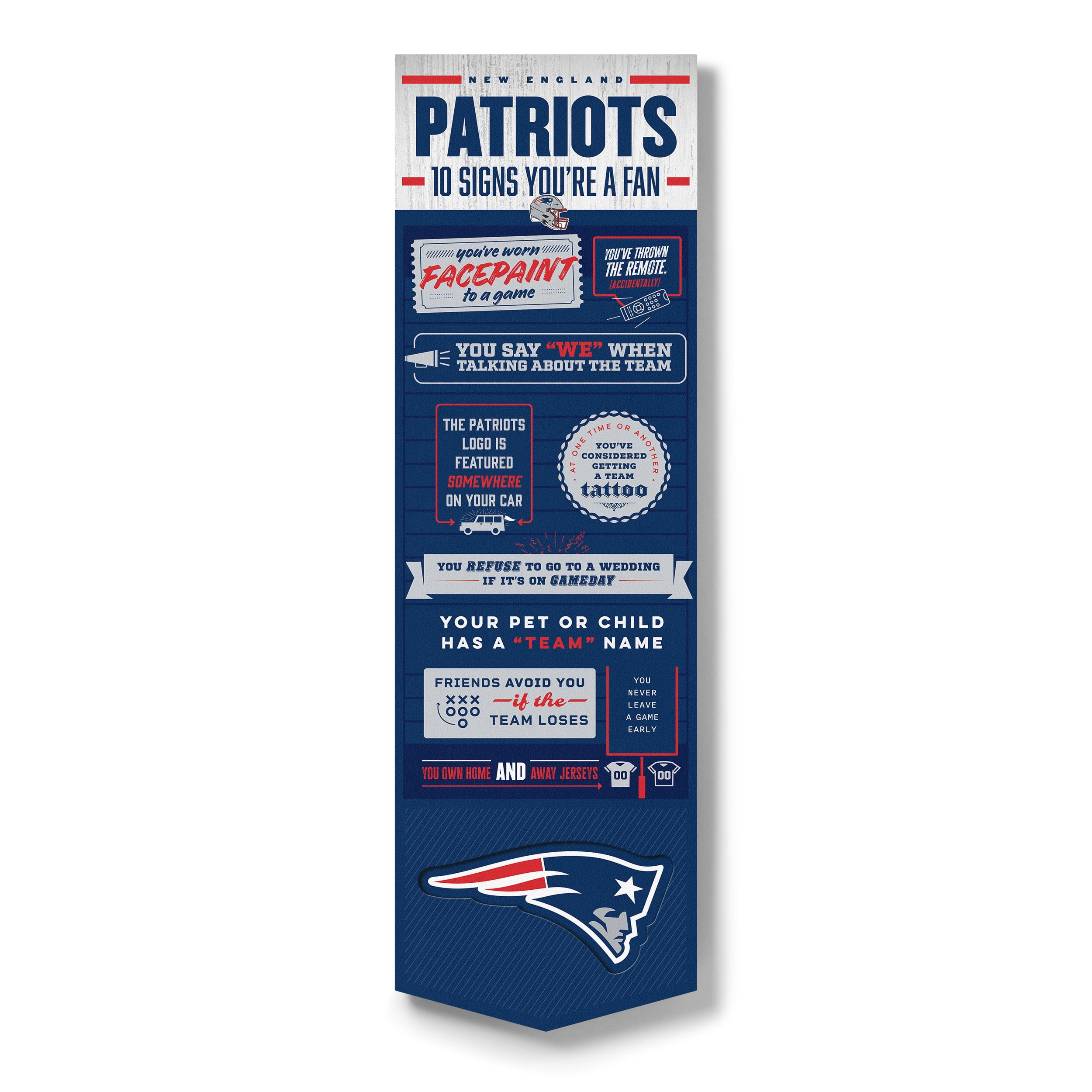 YouTheFan NFL New England Patriots 3D Top 10 Wall Art