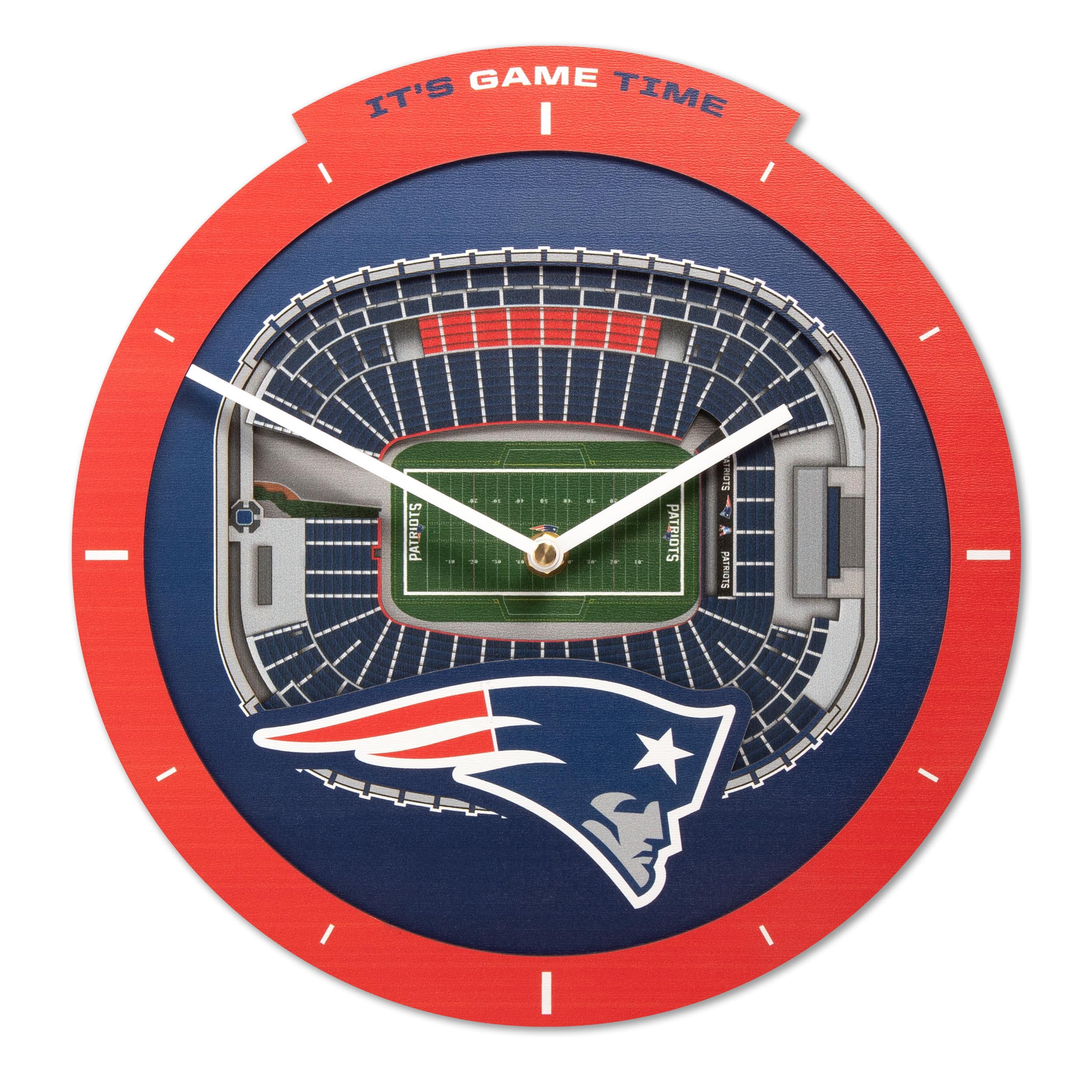 YouTheFan NFL New England Patriots Stadiumview 3D Wall Clock