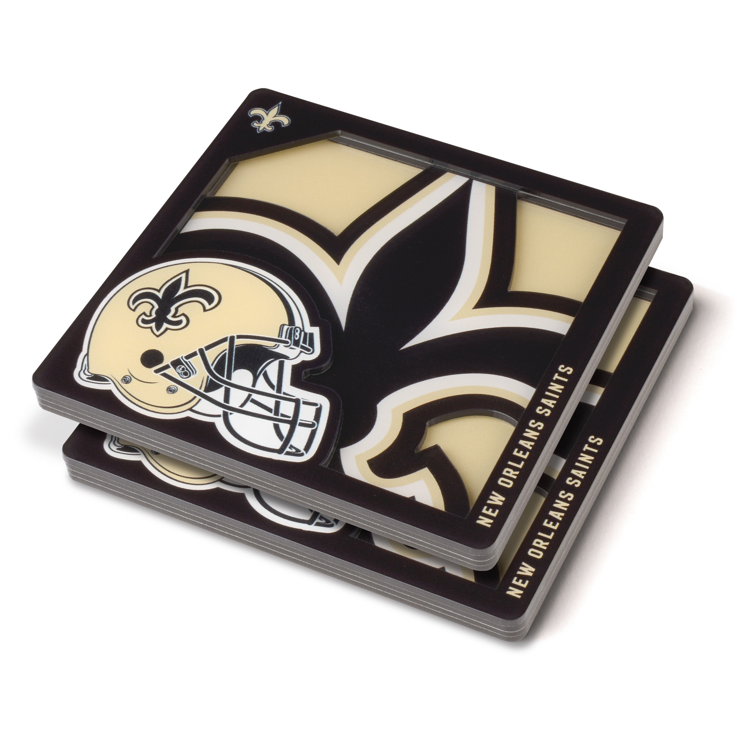 YouTheFan NFL New Orleans Saints 3D-LSC 3D Logo Series Coasters - Pack of 2