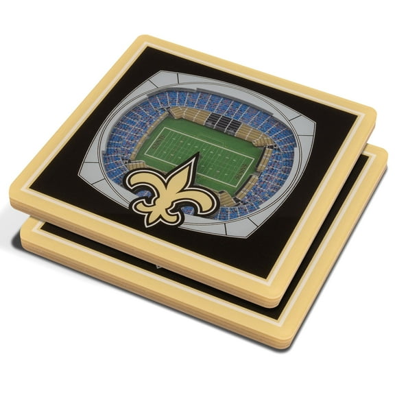 Black New Orleans Saints 3D StadiumViews Coasters